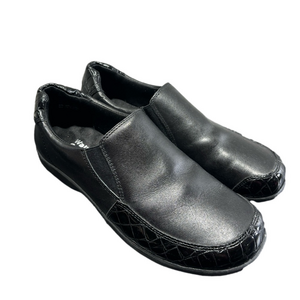 Walking Cradles Black Patent Leather 8W Womens Andie Slip-On Loafer Comfort Shoe